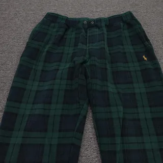 Photo of Polo Ralph Lauren Sweatpants Mens Large Green Plaid Blackwatch Pony Logo