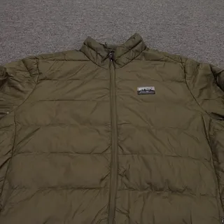 Photo of Eddie Bauer Jacket Mens XL Green Down Puffer Quilted Full Zip Nylon Lightweight