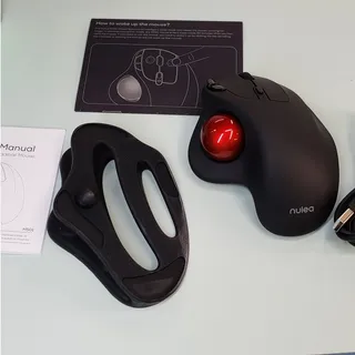 Photo of Nulea M501 Wireless Trackball Mouse Easy Thumb Control RED BALL Black Body