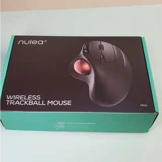 Photo of Nulea M501 Wireless Trackball Mouse Easy Thumb Control RED BALL Black Body
