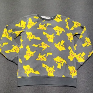 Photo of Pokemon Pikachu Sweatshirt Youth L Gray All Over Print Fleece