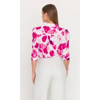 Photo of GENERATION LOVE Bardot Floral Button Front Shirt Blurry Floral Pink L NWT Chic