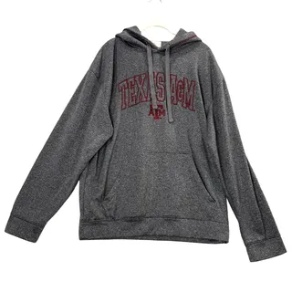 Photo of Section 101 Majestic Size M Texas A&M Aggie Sweatshirt Hoodie Gray Embroidered