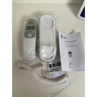 Photo of NEW AT&T TR1909 Trimline Corded Phone Caller ID White Table Wall Tested Open Box
