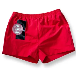 Photo of Kappa Boys Swim Trunks Red Colorblock Elastic Waist Lined Mesh Pocket 12 New