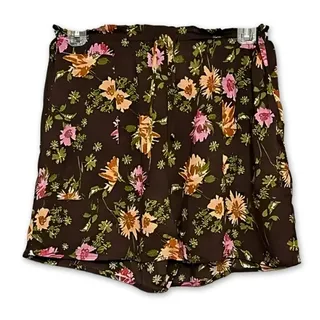 Photo of DR2 By Daniel Rainn Culottes Shorts Side Pocket Drawstring Floral Brown W L NWT