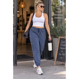Photo of Athleta Andale Jogger Tuxedo Stripe Track Pants EUC