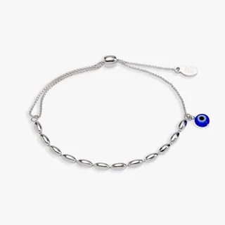 Photo of Evil Eye Pull Chain Bracelet: Sterling Silver
