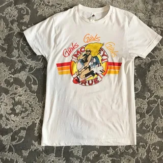 Photo of Motley Crüe 2022 Stadium Tour Girls Girls Girls White Band Tee Size Small