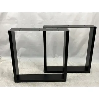 Photo of 16" Trapezoid Metal Table Legs, Heavy Duty Bench Desk Base Coffee Table Legs