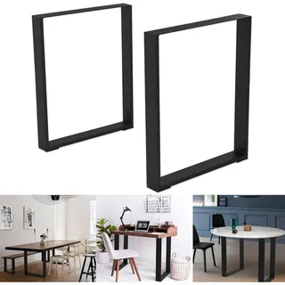 Photo of 16" Trapezoid Metal Table Legs, Heavy Duty Bench Desk Base Coffee Table Legs