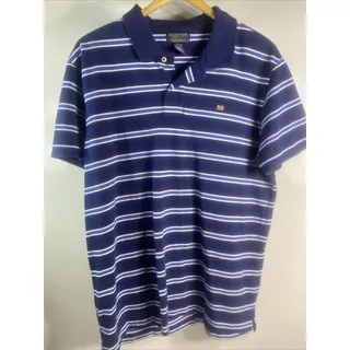 Photo of Polo Jeans Co Ralph Lauren Shirt Vintage Mens XL Blue Striped Rugby Polo 46 48