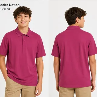 Photo of Wonder Nation Boys Performance Polo Shirt Burgundy XXL 18