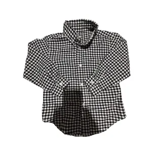 Photo of Kellys Kids Boys Black White Gingham Button Down Shirt Long Sleeve Size 4


