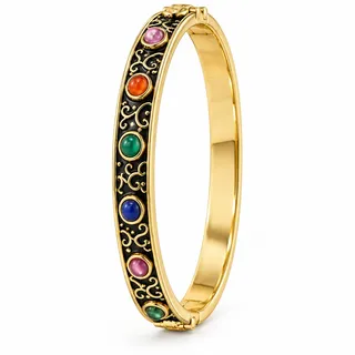 Photo of Gold Ladies Bangel Bracelet with Rainbow Gems