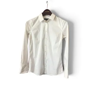 Photo of Banana Republic White Fitted Button Down Shirt Women's Size 0 Long Sleeve Top