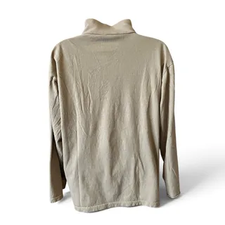 Photo of Zebo Rainbow Organic Cotton Quarter Zip Pullover Beige Vintage USA Made Rare