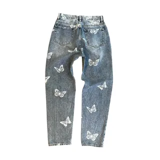 Photo of PacSun Butterfly Jeans Womens 27x26 High Rise Straight Leg Y2K 100% Cotton Denim