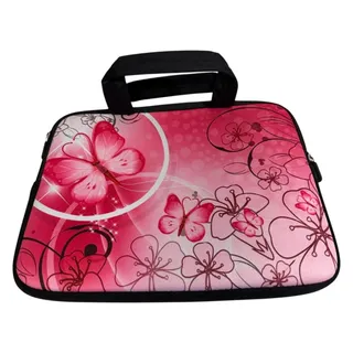 Photo of iColor Laptop Sleeve with Handles Pink Cherry Blossom Butterfly Tablet Case Bag