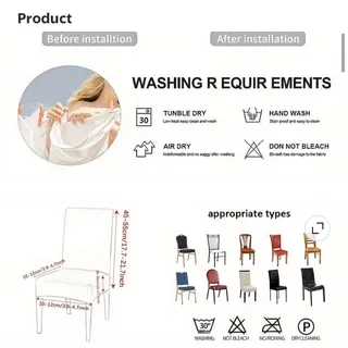 Photo of Premium Stretch Dining Chair Cover – Elastic Slipcovers for Home, Office, Weddings & Hotel Décor, Furniture Protectors for Kitchen & Living Room, Thick 160gsm Fabric