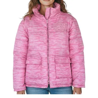 Photo of ASSHOLES LIVE FOREVER Tiger Camo Embroidery Puffer Jacket Sz M Pink Rare City 