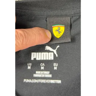 Photo of Puma Scuderia Ferrari T Shirt Mens M Black Shield Logo F1 Racing 620207-01