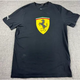 Photo of Puma Scuderia Ferrari T Shirt Mens M Black Shield Logo F1 Racing 620207-01