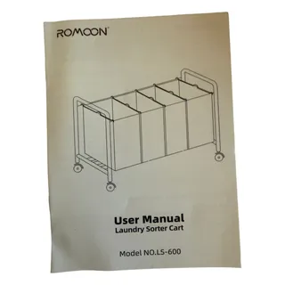 Photo of ROMOON LS-600C Laundry Sorter Cart Hamper Organizer with Wheels Gray Rolling