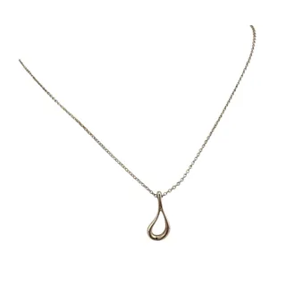 Photo of Tiffany and Co Elsa Peretti Teardrop Pendant Necklace in Sterling Silver
