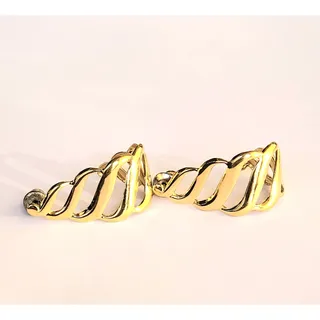 Photo of 2 Pairs VTG Monet Gold Earrings Pierced Signed