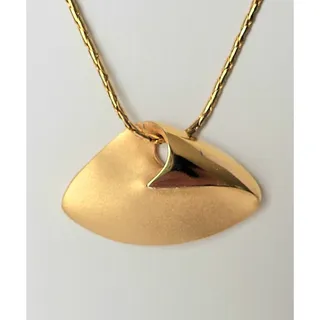 Photo of Vintage Jones New York Modernist Sculptural Pendant Necklace 80s 90s