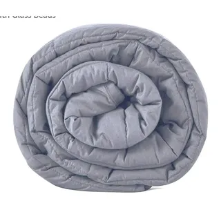 Photo of HYNAWIN Weighted Blanket 60x80 15 lb Queen Size Gray Cotton Glass Beads