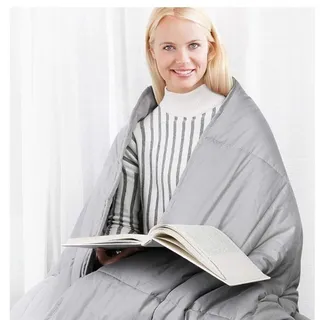 Photo of HYNAWIN Weighted Blanket 60x80 15 lb Queen Size Gray Cotton Glass Beads