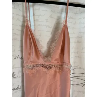 Photo of NWT Victoria's Secret Lace Trim Slip Dress V-Neck Spaghetti Strap Blush Pink M