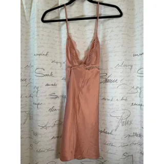 Photo of NWT Victoria's Secret Lace Trim Slip Dress V-Neck Spaghetti Strap Blush Pink M
