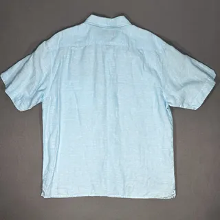 Photo of True Grit Linen Cotton Shirt Men’s XL Light Blue Short Sleeve Button Up