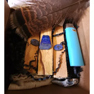 Photo of New Sage Gift Box Sacred Set Smudge Kit Self Care Home Clearing Palo Santo Wood