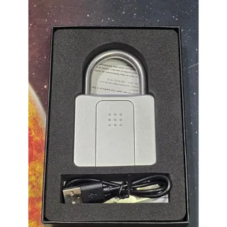 Photo of Smart Fingerprint Padlock Bluetooth App Control Key Waterproof Silver USB
