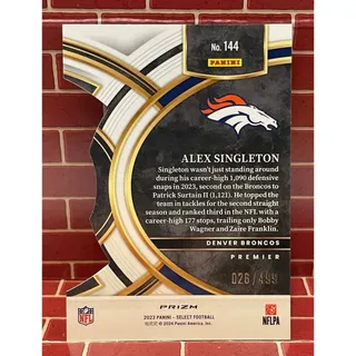 Photo of Alex Singleton #144 Die-Cut 026/499 2023 Select Lime Green Premier Level Prizm