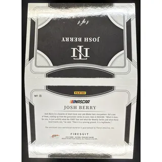 Photo of 2023 National Treasures Josh Berry Jumbo Firesuit Patch Booklet Dual Simpson 1/1