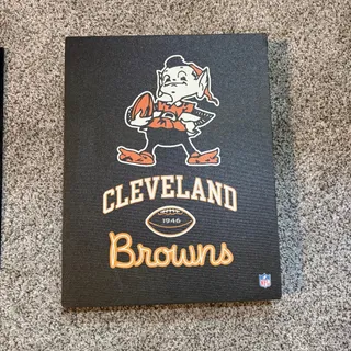 Photo of Cleveland Browns Wall Decor Signs for Mancave or Bar Brownie Elf Cityscape
