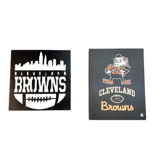 Photo of Cleveland Browns Wall Decor Signs for Mancave or Bar Brownie Elf Cityscape