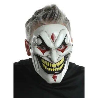 Photo of ADULT EVIL SCARY JESTER FACE MASK HALLOWEEN COSTUME ACCESSORY MR131388
