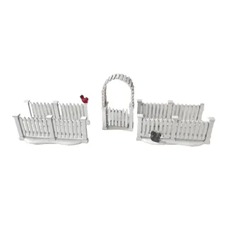 Photo of Dept 56 Village White Picket Fence with Gate Set of 5 #52624 Accessories