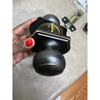 Photo of NCSEN Camelot Coastal Privacy Door Knob With Trim - Oil Rubbed Bronze