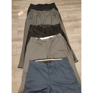 Photo of lot of 5 Dockers, J. Ferrar, Ralph Lauren, etc. Men's pants 40x30 multico flat