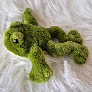 Photo of Vintage Green Frog Croaking Sound Plush Toy Stuffed Animal