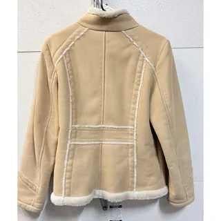 Photo of Braetan y2k Faux Suede Sherpa Lined Jacket Coat Tan Beige Women's Size S