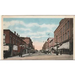 Photo of Antique Washington Street View Marquette Michigan MI Postcard 1917 Vintage Old