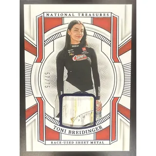 Photo of 2025 Panini National Treasures Toni Breidinger Race-Used Sheet Metal Blue /75